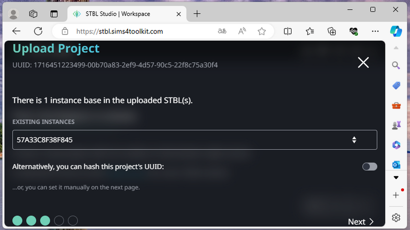 Selecting the package content