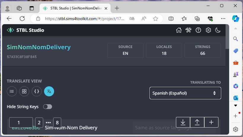 Editing translated strings