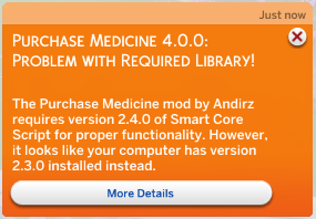 Required Core Version Error